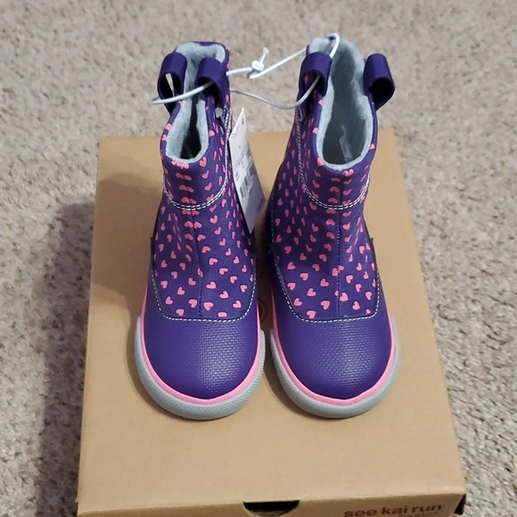 See Kai Run Basics Girl Ripley Hearts  Pull On Boots 5 - Picture 1 of 12